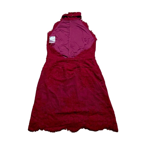 HARPER LACE HALTER MINIDRESS IN RED size large!! - Picture 5 of 16